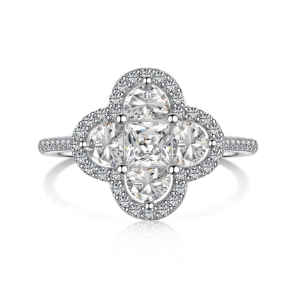 [Luxery Jewelry]Luxurious Eternity Flower Shape Banquet Ring