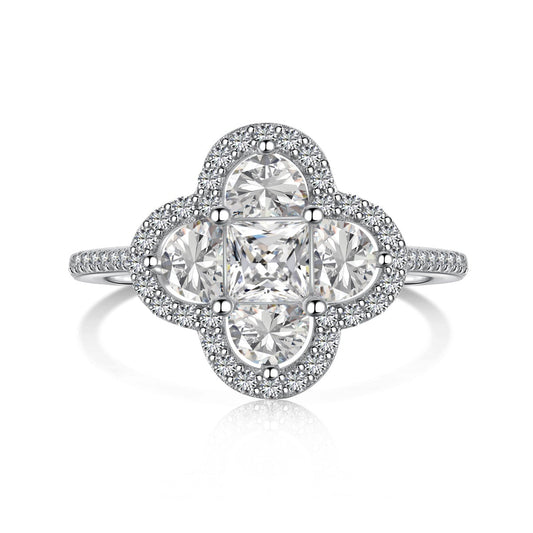 [Luxery Jewelry]Luxurious Eternity Flower Shape Banquet Ring