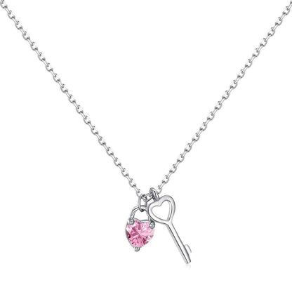 [Luxery Jewelry]Unique Heart Shape Key Pendent Necklace