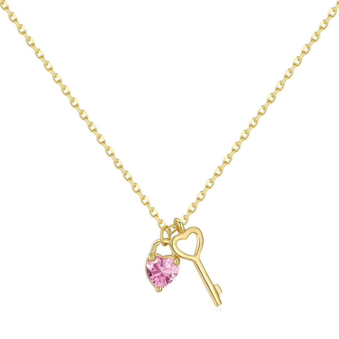 [Luxery Jewelry]Unique Heart Shape Key Pendent Necklace