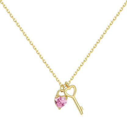 [Luxery Jewelry]Unique Heart Shape Key Pendent Necklace