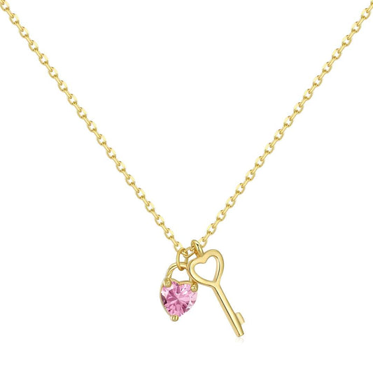 [Luxery Jewelry]Unique Heart Shape Key Pendent Necklace