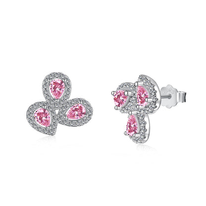 [Luxery Jewelry]Ornate Flower Shape Pear Cut Lover Earrings