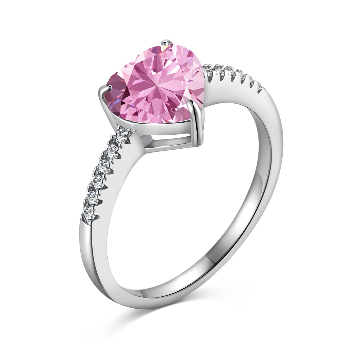 [Luxery Jewelry]2.0 Carat Dazzling Lustrous Heart Cut Lover Ring