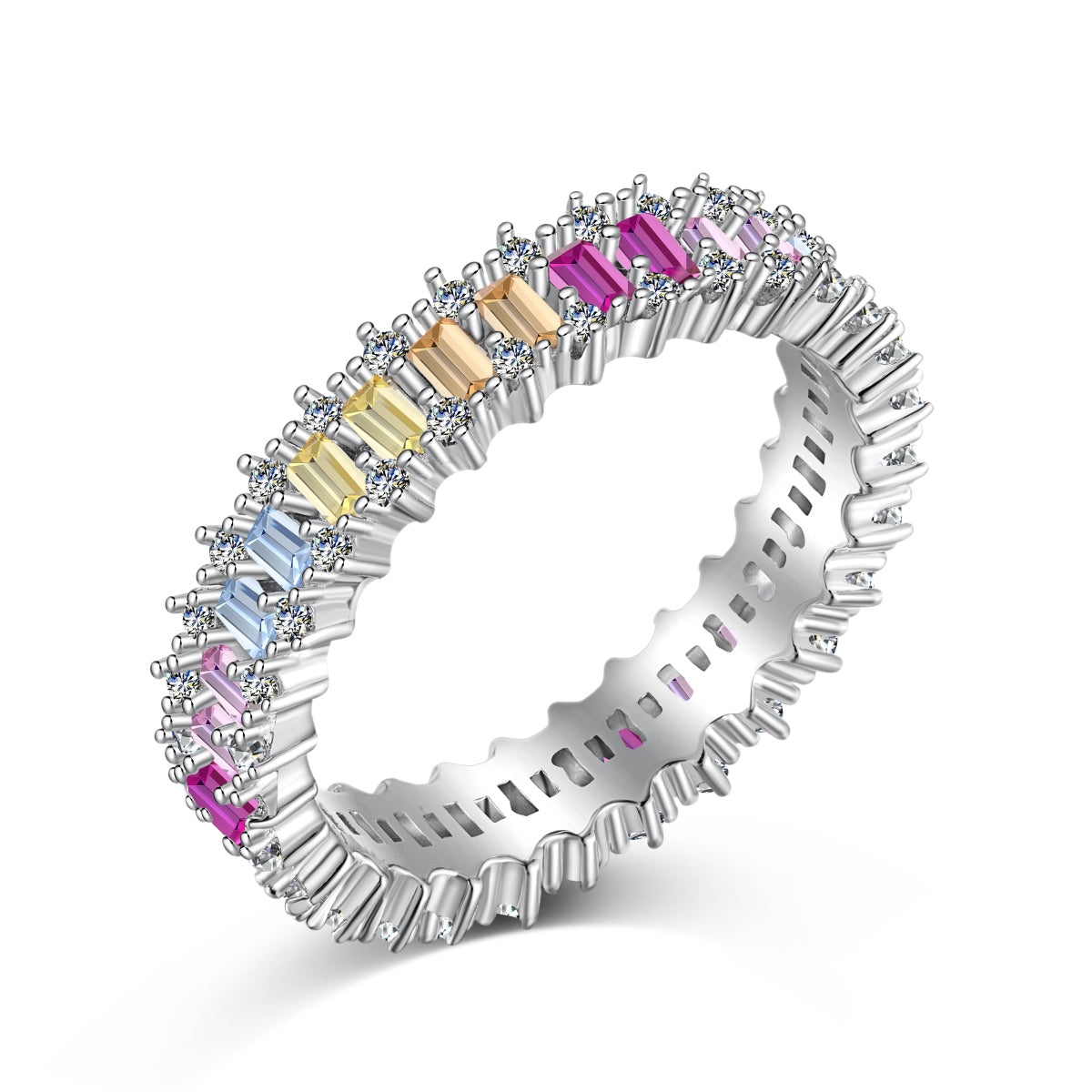 [Luxery Jewelry]Splashy Ornate Emerald Cut Cocktail Ring
