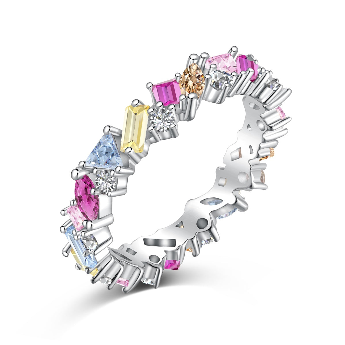 [Luxery Jewelry]Dazzling Polychromatic Multi cut Daily Ring