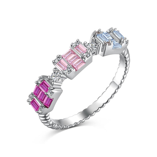 [Luxery Jewelry]Unique Colorful Emerald Cut Party Ring