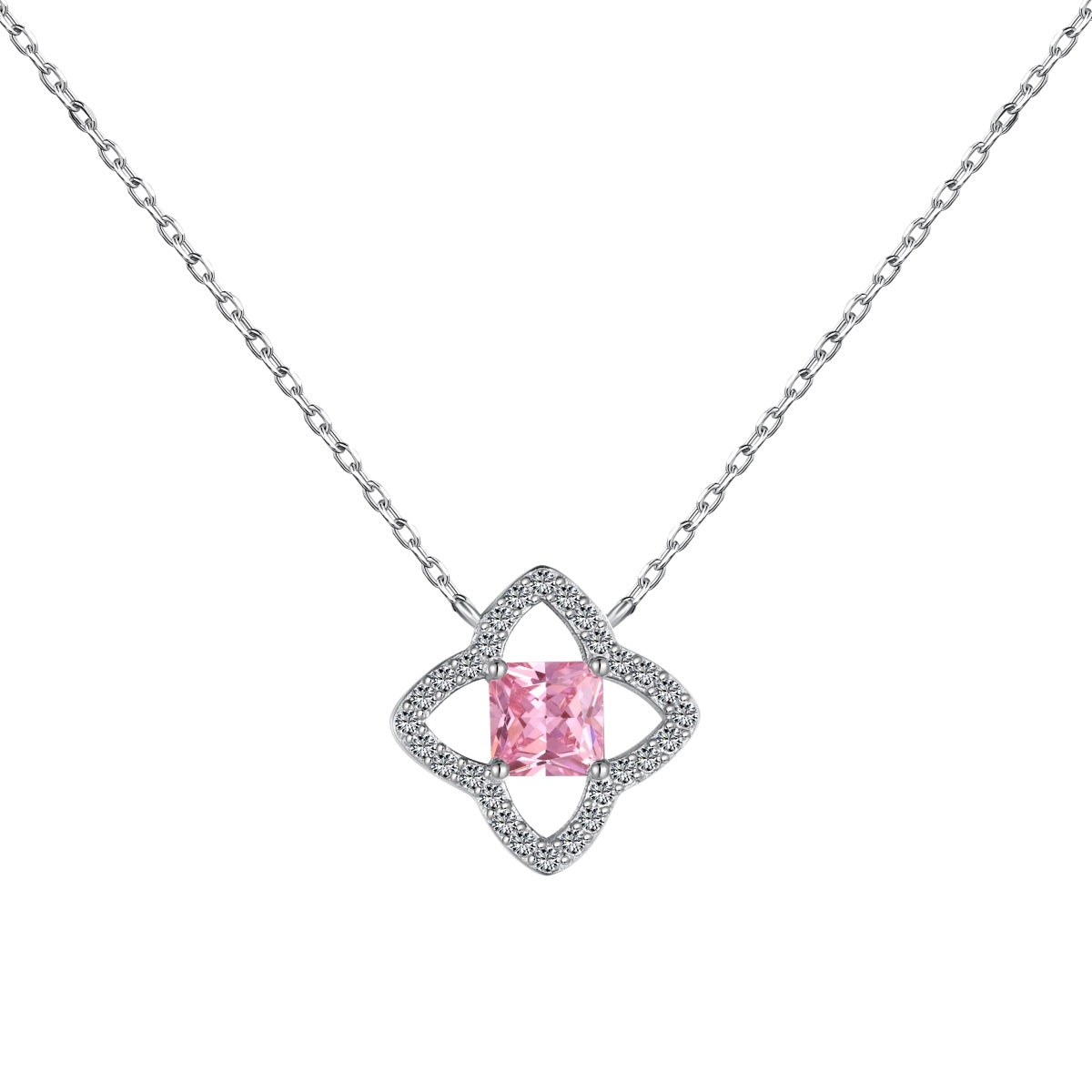 [Luxery Jewelry]Exquisite Flower Shape Princess Cut Necklace