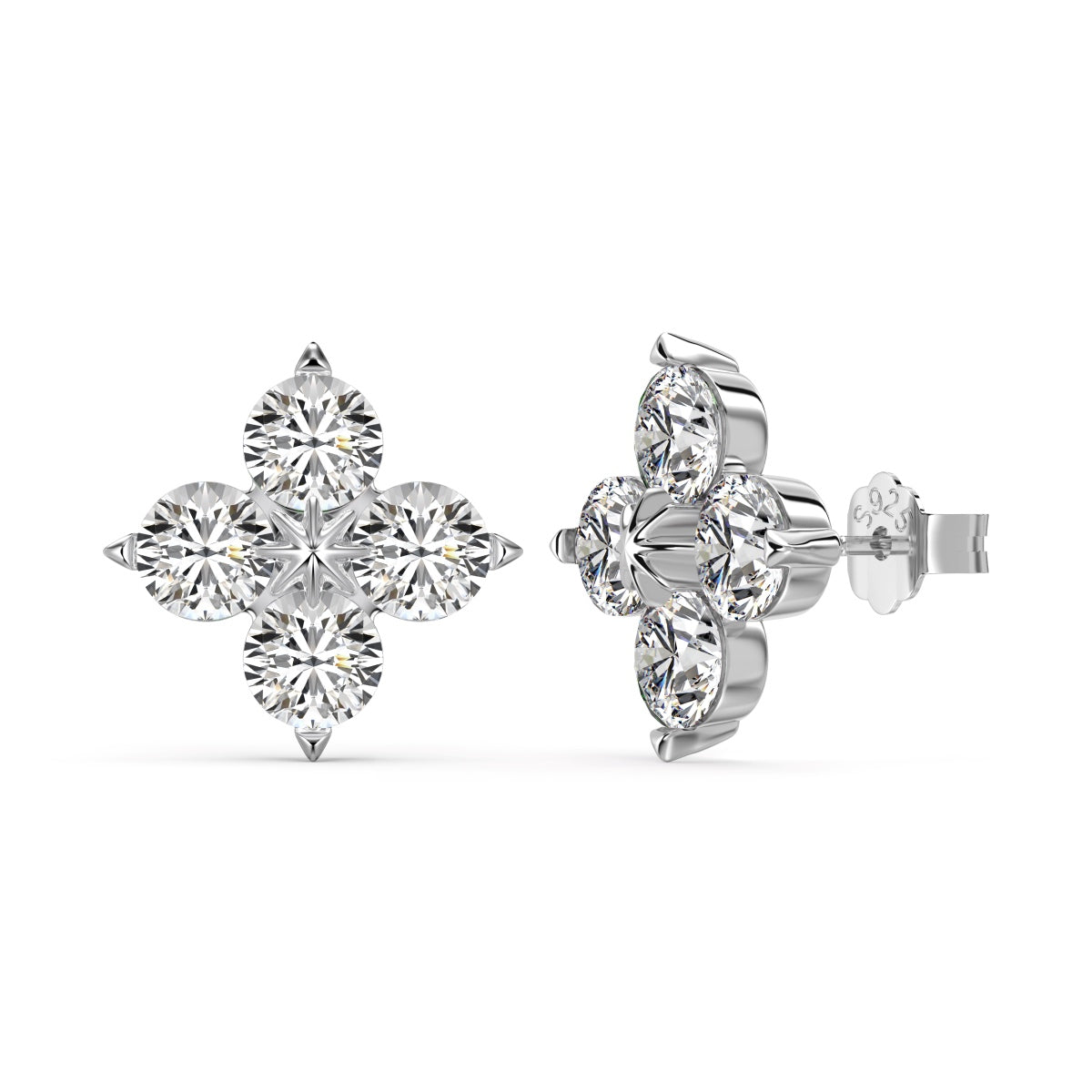 [Luxery Jewelry]Four-Leaf Clover Eight-Pointed Star Earrings