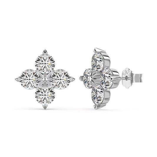 [Luxery Jewelry]Four-Leaf Clover Eight-Pointed Star Earrings