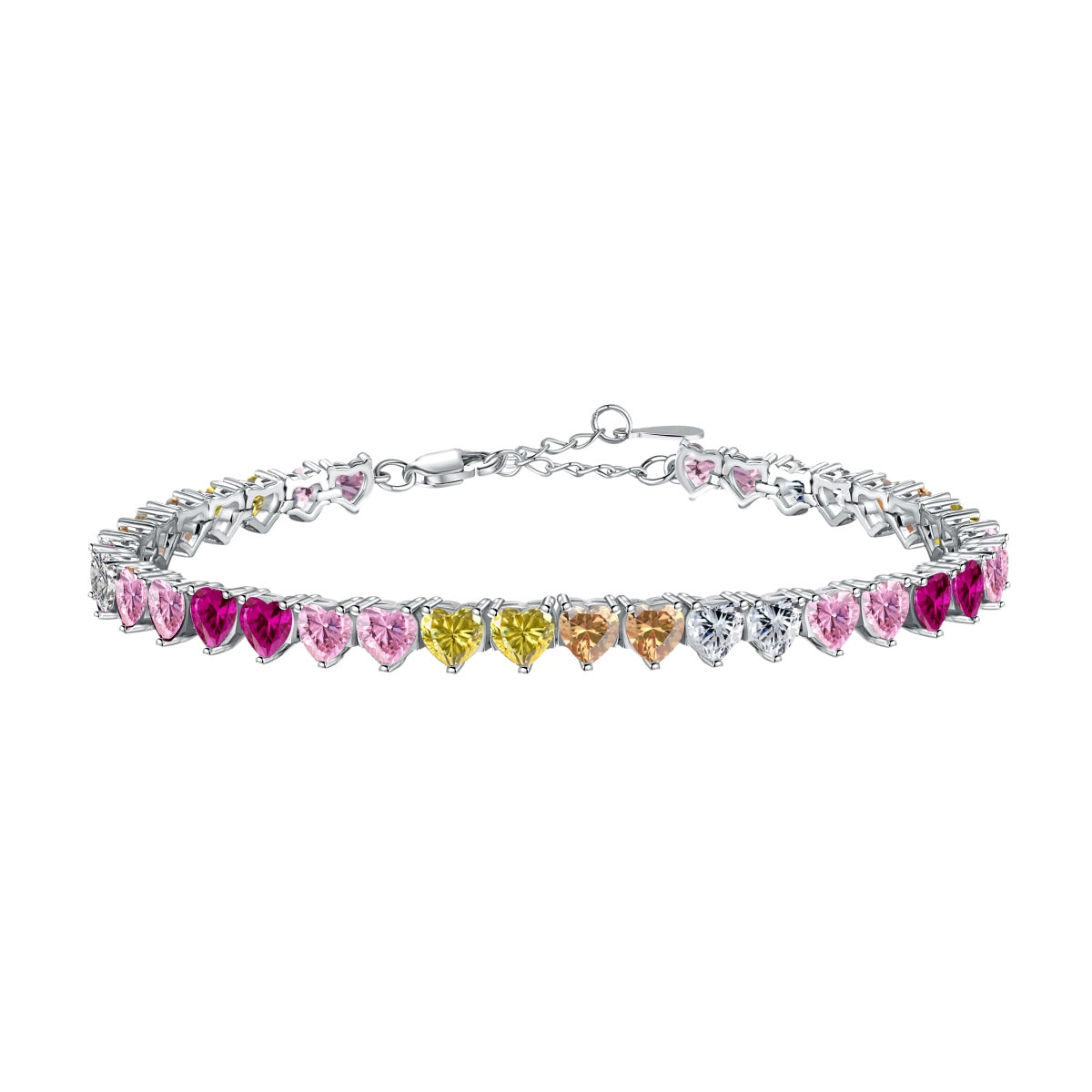 [Luxery Jewelry]Luxurious Colorful Romantic Heart Shape Lover Bracelet