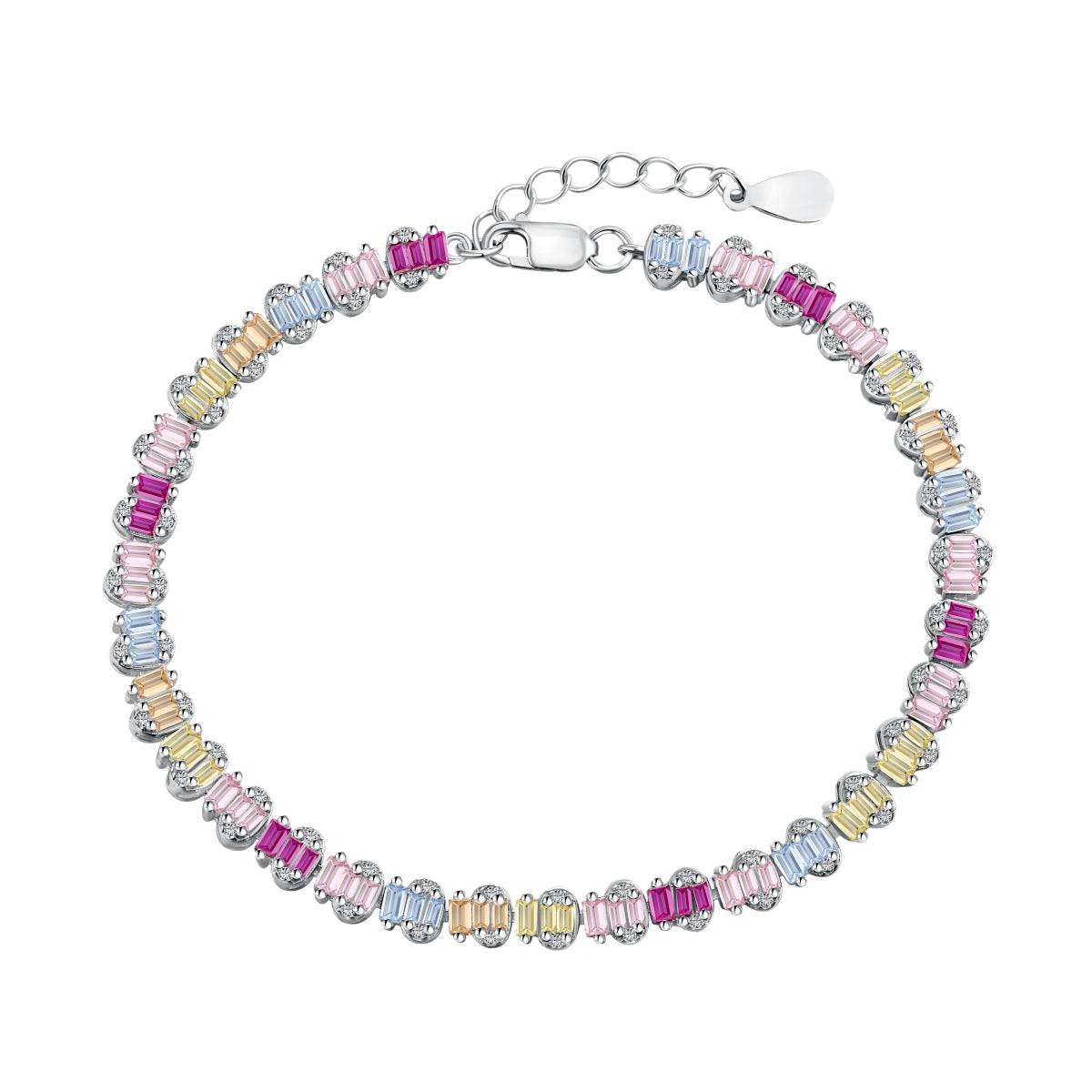 [Luxery Jewelry]Delicate Colorful Emerald Cut Party Bracelet