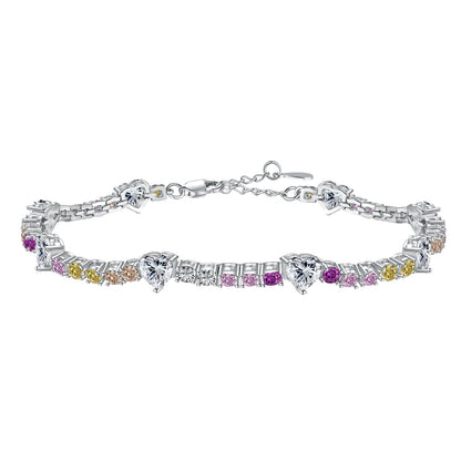 [Luxery Jewelry]Romantic Heart Shape Round Cut Lover Bracelet
