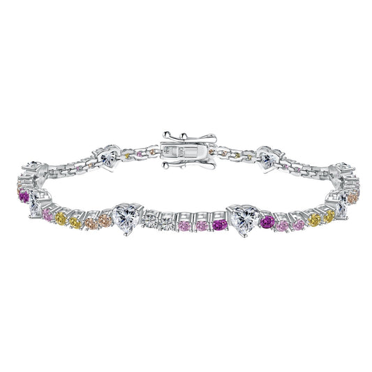 [Luxery Jewelry]Romantic Heart Shape Round Cut Lover Bracelet