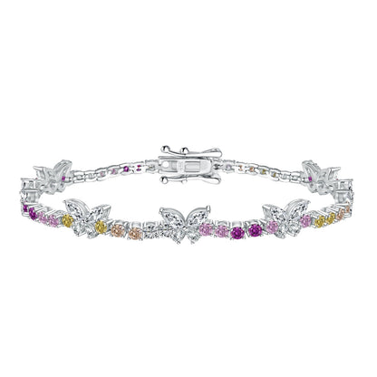 [Luxery Jewelry]Ornate Colorful Butterfly Shape Round Cut Daily Bracelet