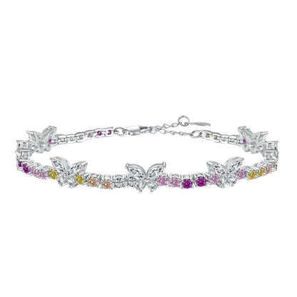 [Luxery Jewelry]Ornate Colorful Butterfly Shape Round Cut Daily Bracelet
