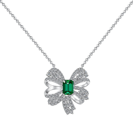 [Luxery Jewelry]Luxurious Flower Shape Emerald Cut Necklace