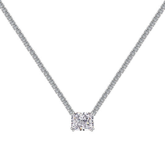 [Luxery Jewelry]4.0 Carat Elegant Radiant Cut Necklace