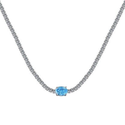 [Luxery Jewelry]1.0 Carat Shining Oval Cut Necklace