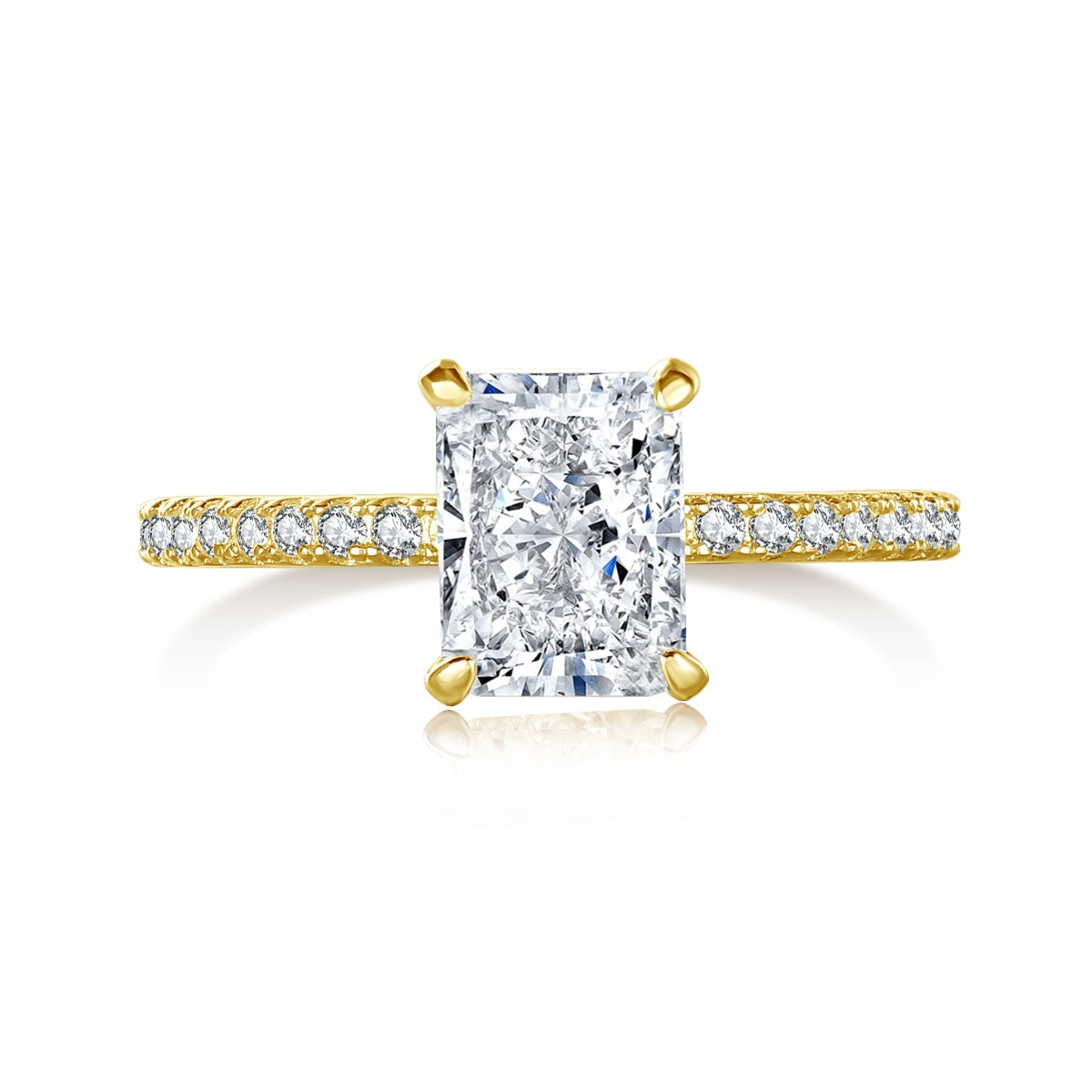 [Luxery Jewelry]2.0 Carat Dazzling Sparkling Radiant Cut Party Ring