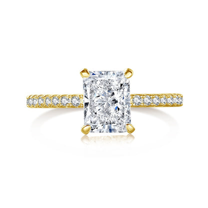 [Luxery Jewelry]2.0 Carat Dazzling Sparkling Radiant Cut Party Ring