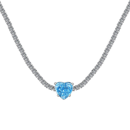 [Luxery Jewelry]2.0 Carat Sparkling Tennis Heart Cut Necklace