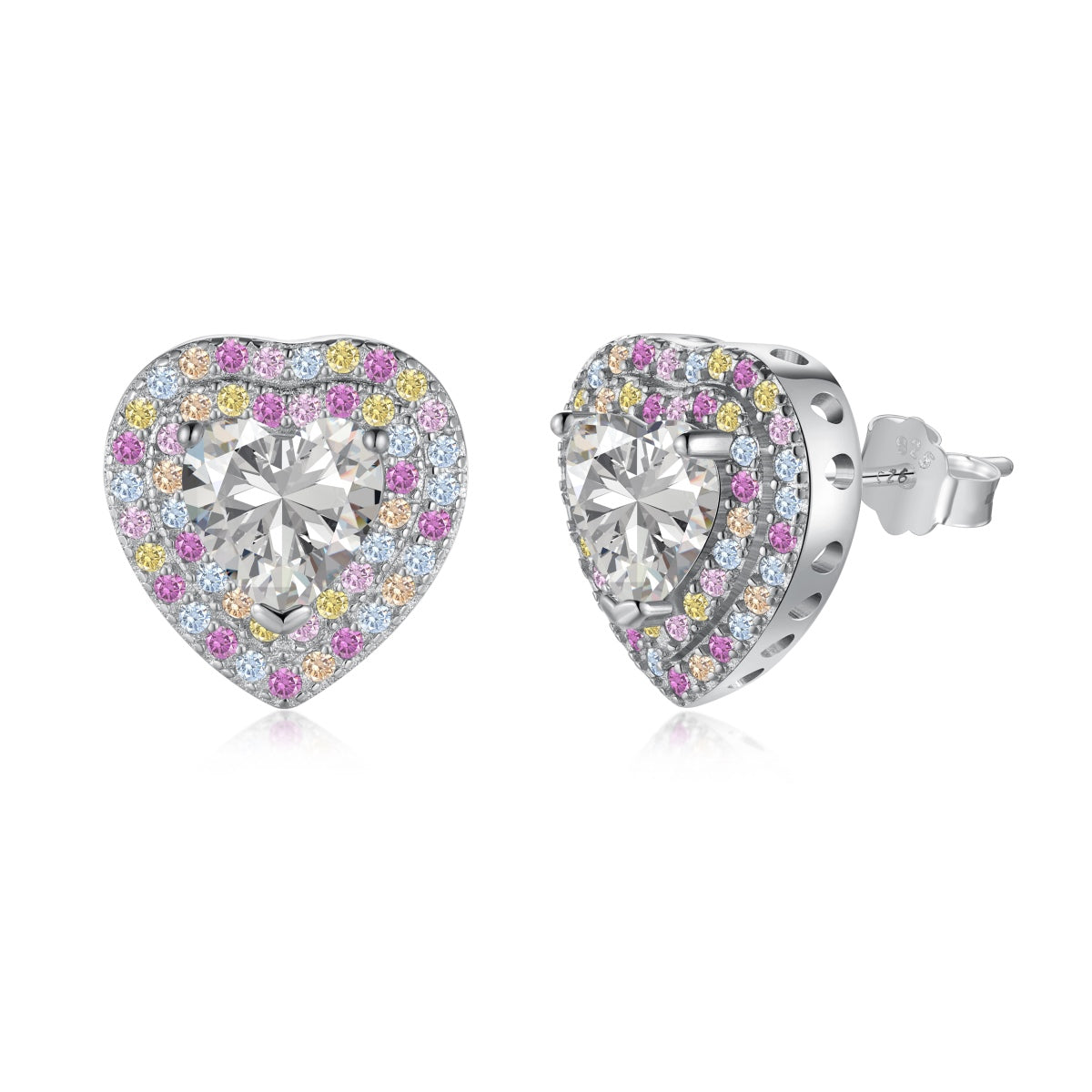 [Luxery Jewelry]Dazzling Heart Shape Lover Earrings