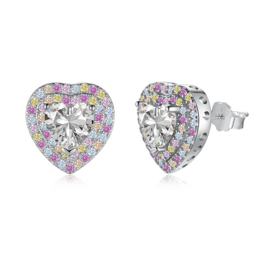 [Luxery Jewelry]Dazzling Heart Shape Lover Earrings