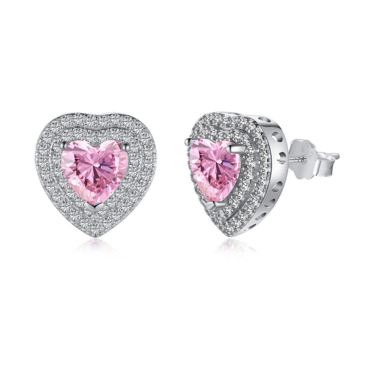 [Luxery Jewelry]Dazzling Heart Shape Lover Earrings