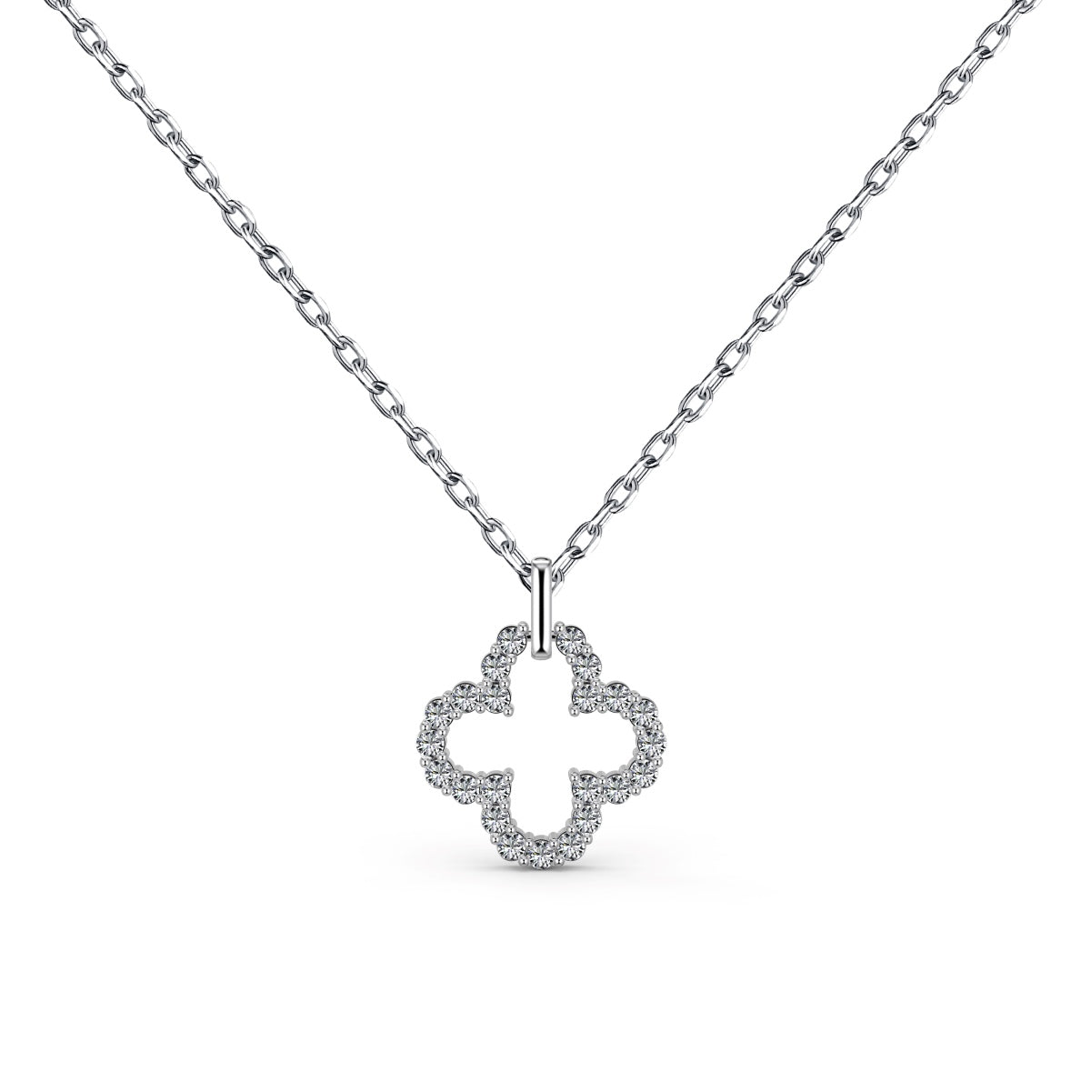 [Luxery Jewelry]Four-Leaf Clover Hollow Design Exquisite Necklace