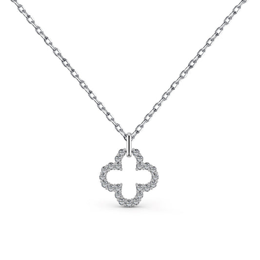 [Luxery Jewelry]Four-Leaf Clover Hollow Design Exquisite Necklace