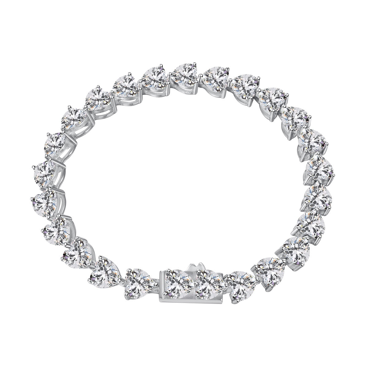 [Luxery Jewelry]0.75 Carat Elegant Romantic Heart Shape Lover Bracelet