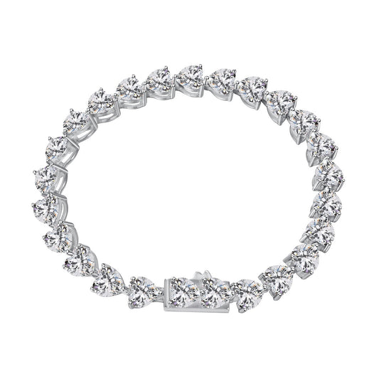 [Luxery Jewelry]0.75 Carat Elegant Romantic Heart Shape Lover Bracelet