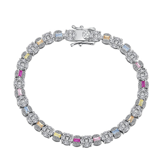 [Luxery Jewelry]Dazzling Radiant Multi Cut Daily Bracelet