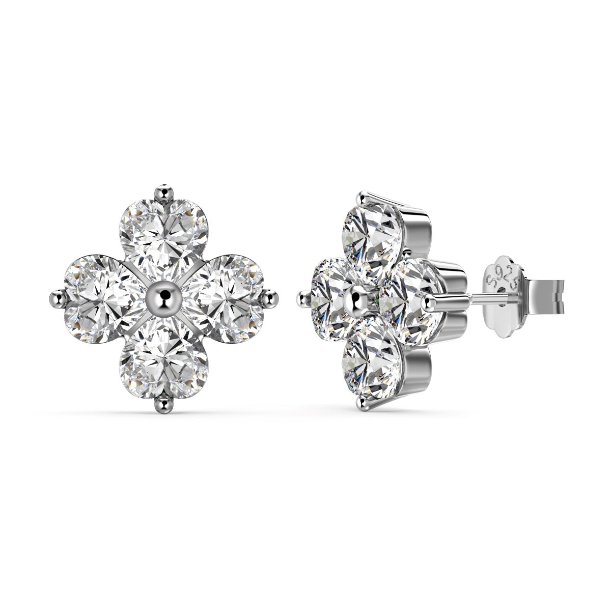 [Luxery Jewelry]Four-Leaf Clover Ball Earrings