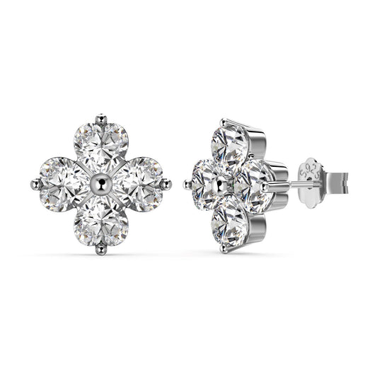 [Luxery Jewelry]Four-Leaf Clover Ball Earrings