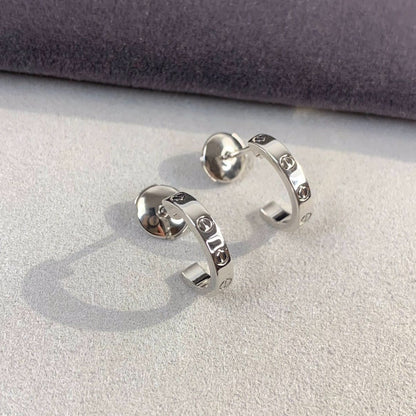 [⭐Luxery]LOVE EARRINGS 2.65MM SILVER