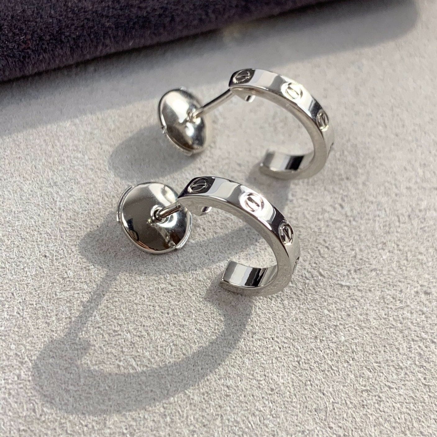 [⭐Luxery]LOVE EARRINGS 2.65MM SILVER