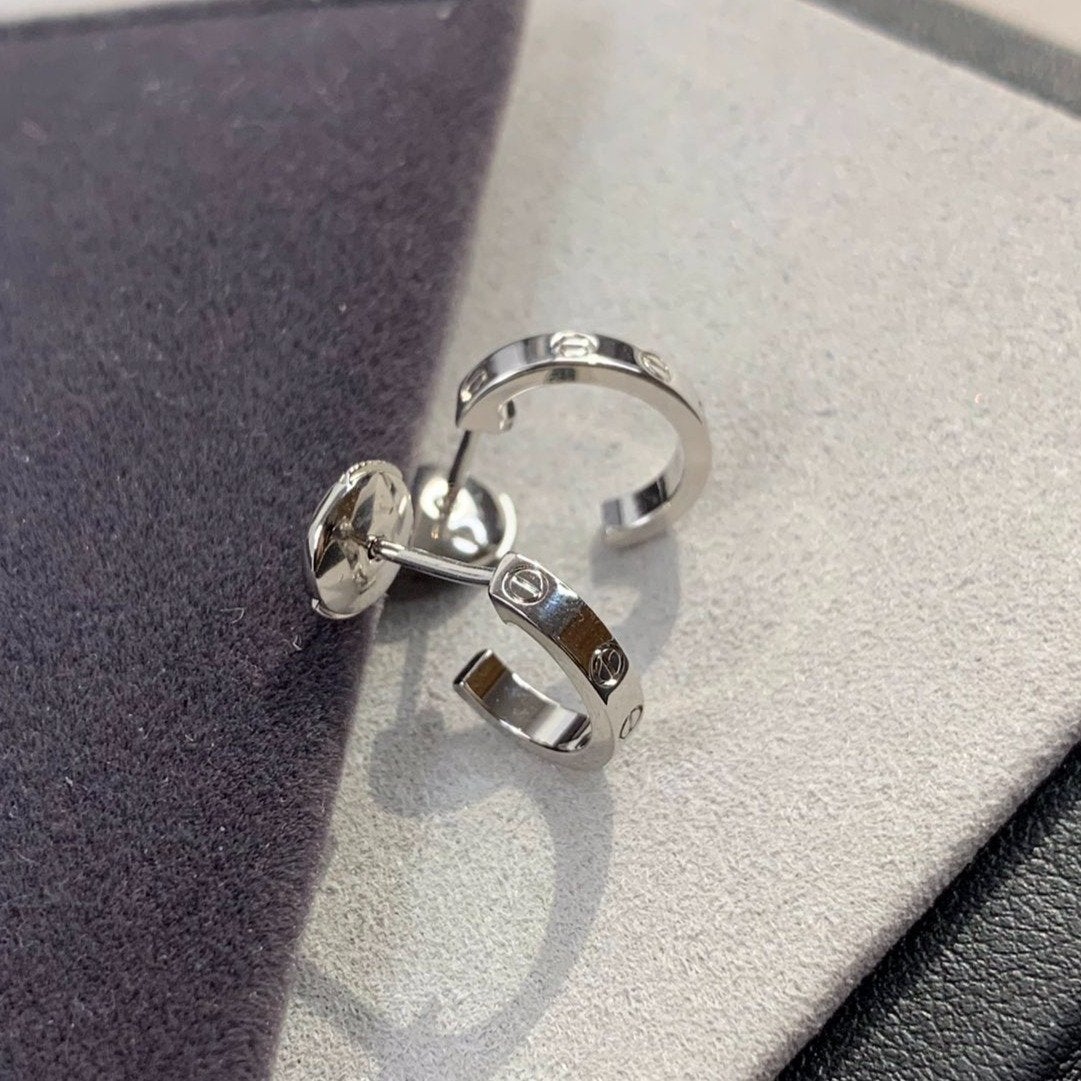 [⭐Luxery]LOVE EARRINGS 2.65MM SILVER