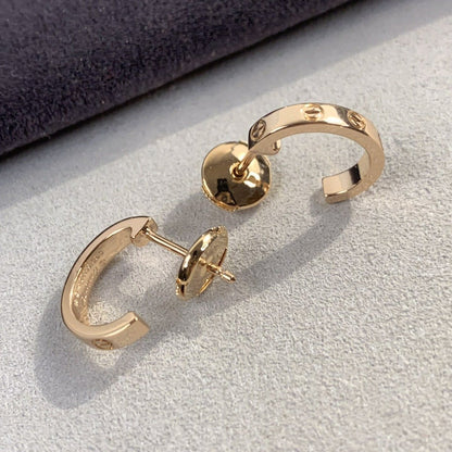 [⭐Luxery]LOVE EARRINGS 2.65MM PINK GOLD