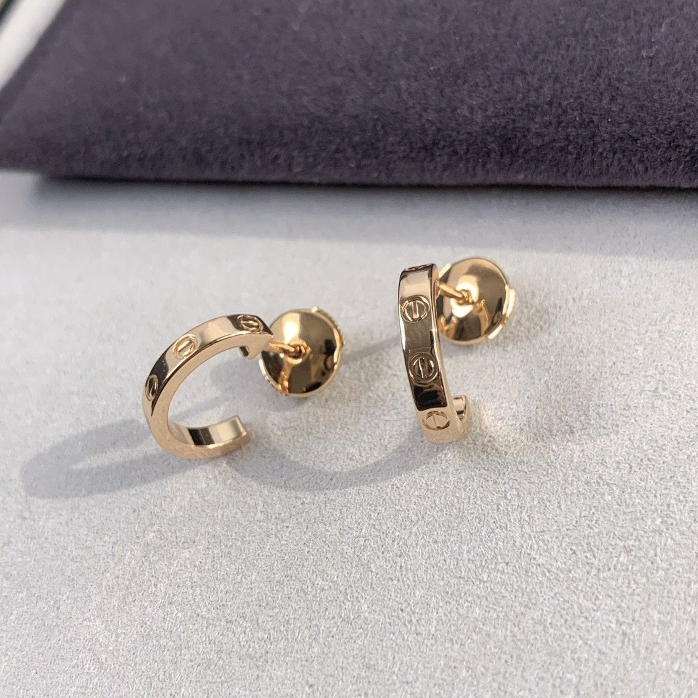 [⭐Luxery]LOVE EARRINGS 2.65MM PINK GOLD