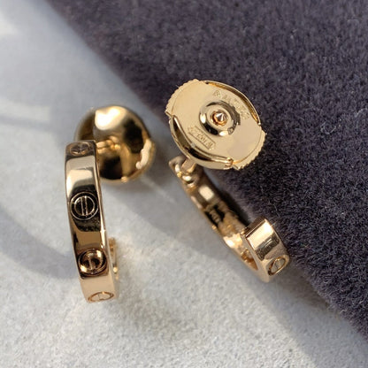 [⭐Luxery]LOVE EARRINGS 2.65MM PINK GOLD