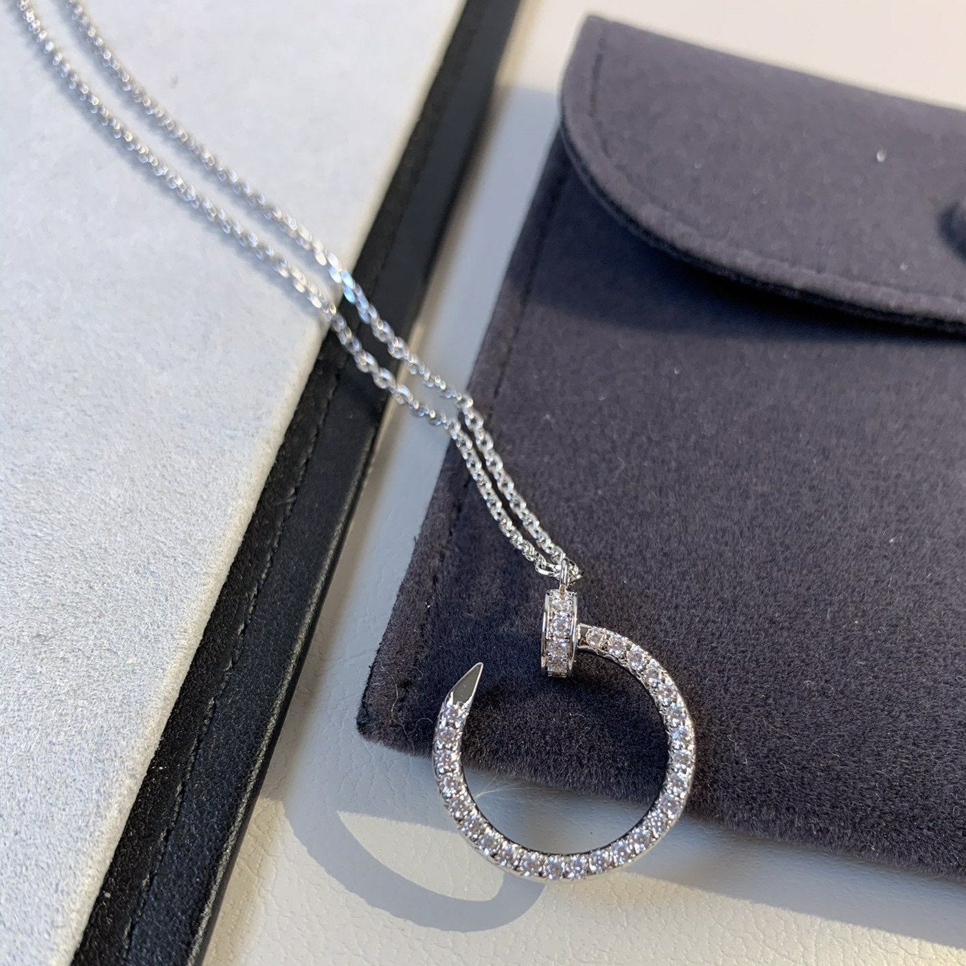 [⭐Luxery]JUSTE NECKLACE SILVER DIAMONDS