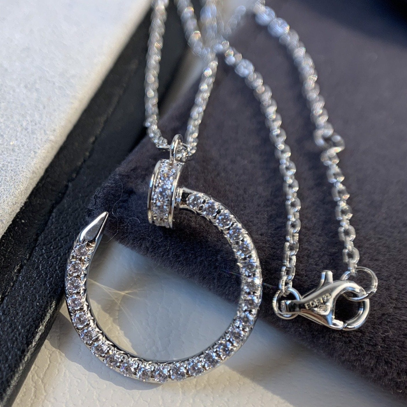 [⭐Luxery]JUSTE NECKLACE SILVER DIAMONDS