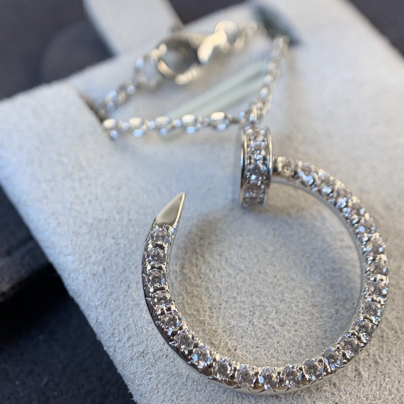 [⭐Luxery]JUSTE NECKLACE SILVER DIAMONDS