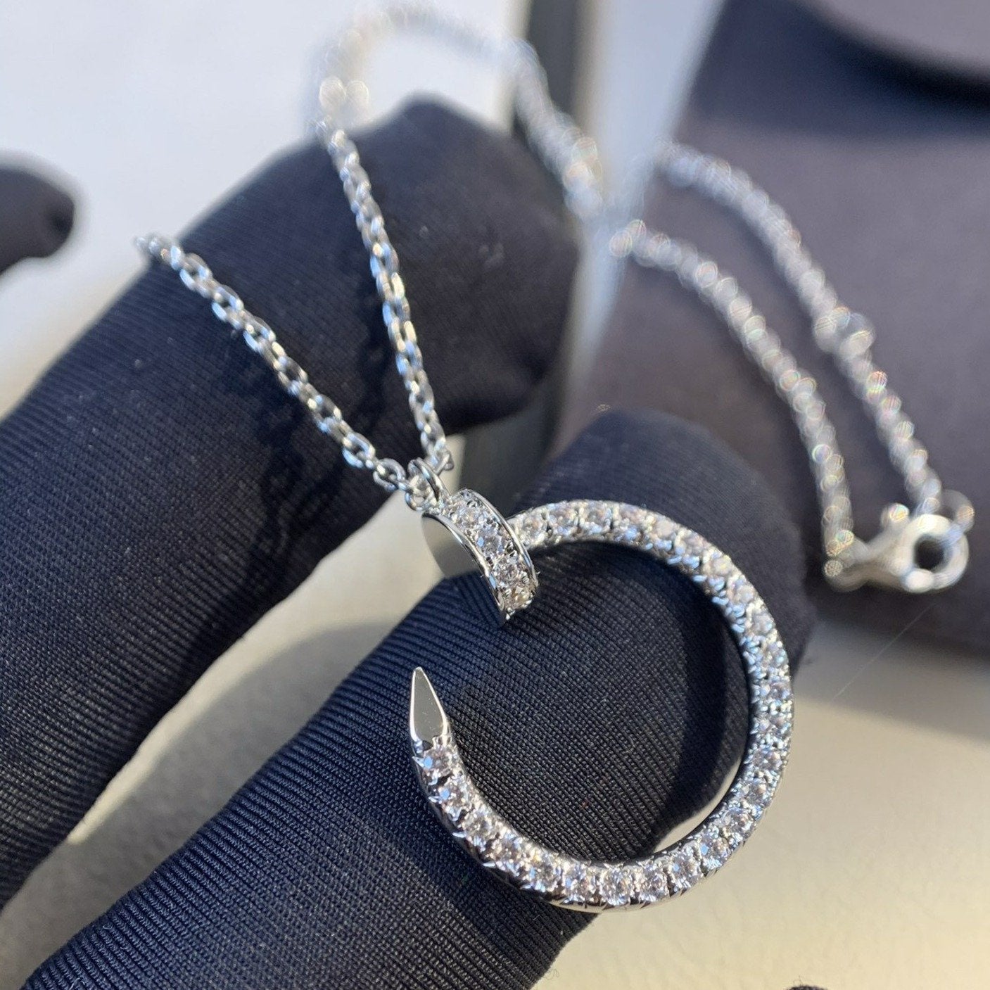 [⭐Luxery]JUSTE NECKLACE SILVER DIAMONDS