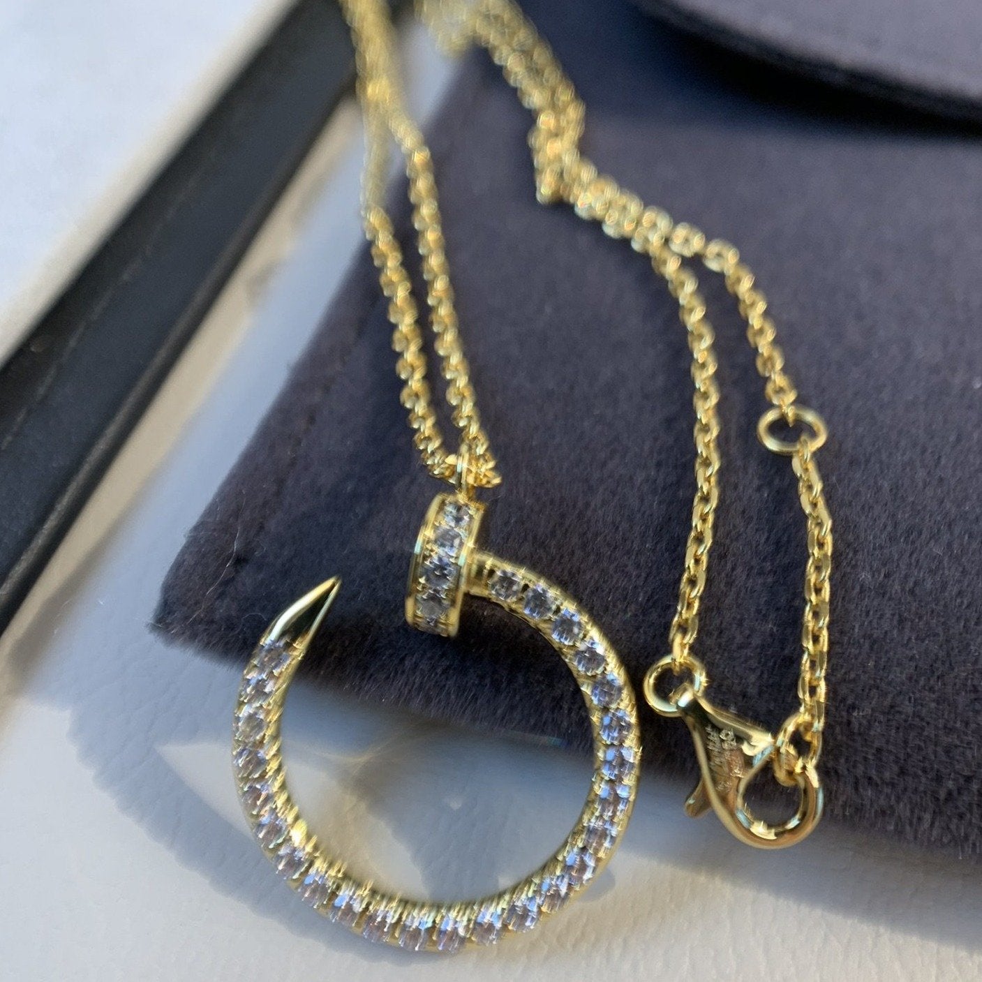 [⭐Luxery]JUSTE NECKLACE GOLD DIAMONDS