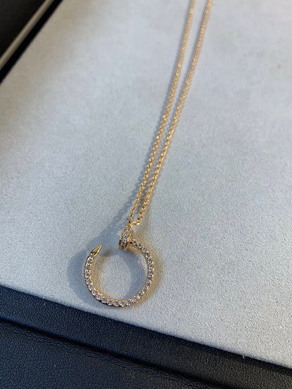 [⭐Luxery]JUSTE NECKLACE PINK GOLD DIAMONDS