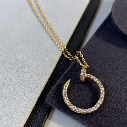 [⭐Luxery]JUSTE NECKLACE PINK GOLD DIAMONDS