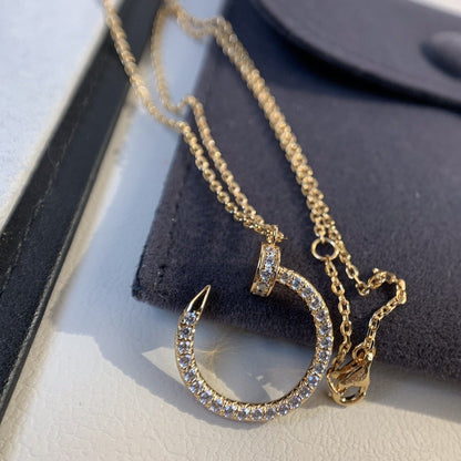 [⭐Luxery]JUSTE NECKLACE PINK GOLD DIAMONDS